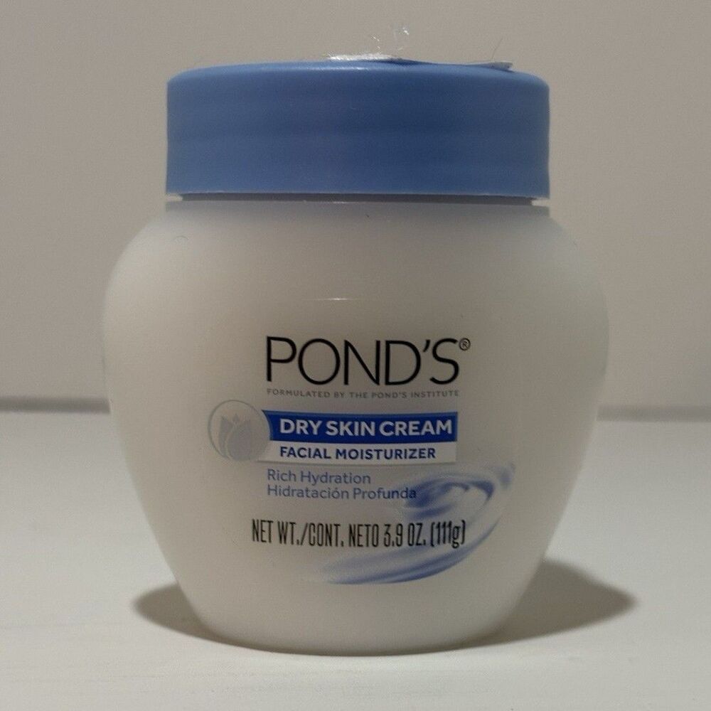 Pond's Dry Skin Cream Facial Moisturizer Mineral Oil Hypoallergenic 3.9 oz